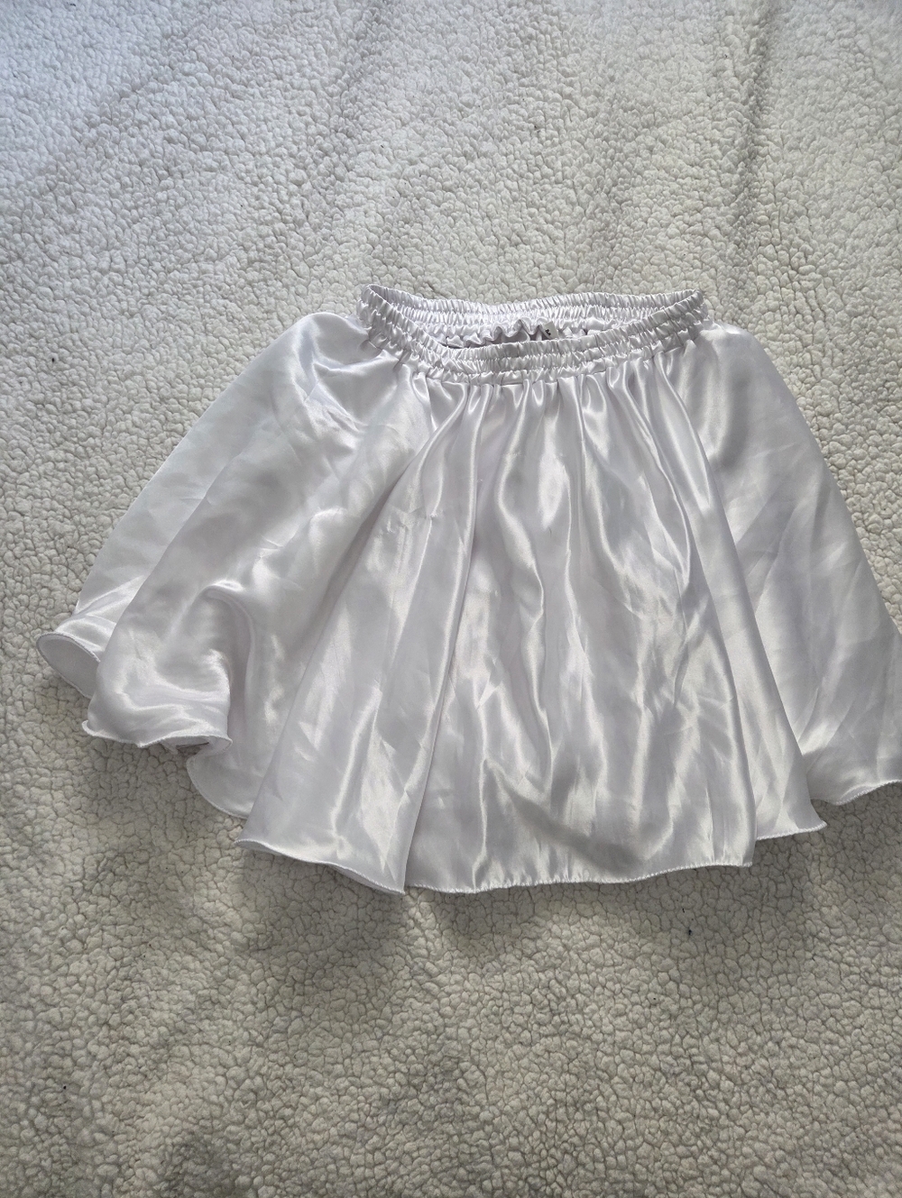 White Satin Flared Skirt Medium